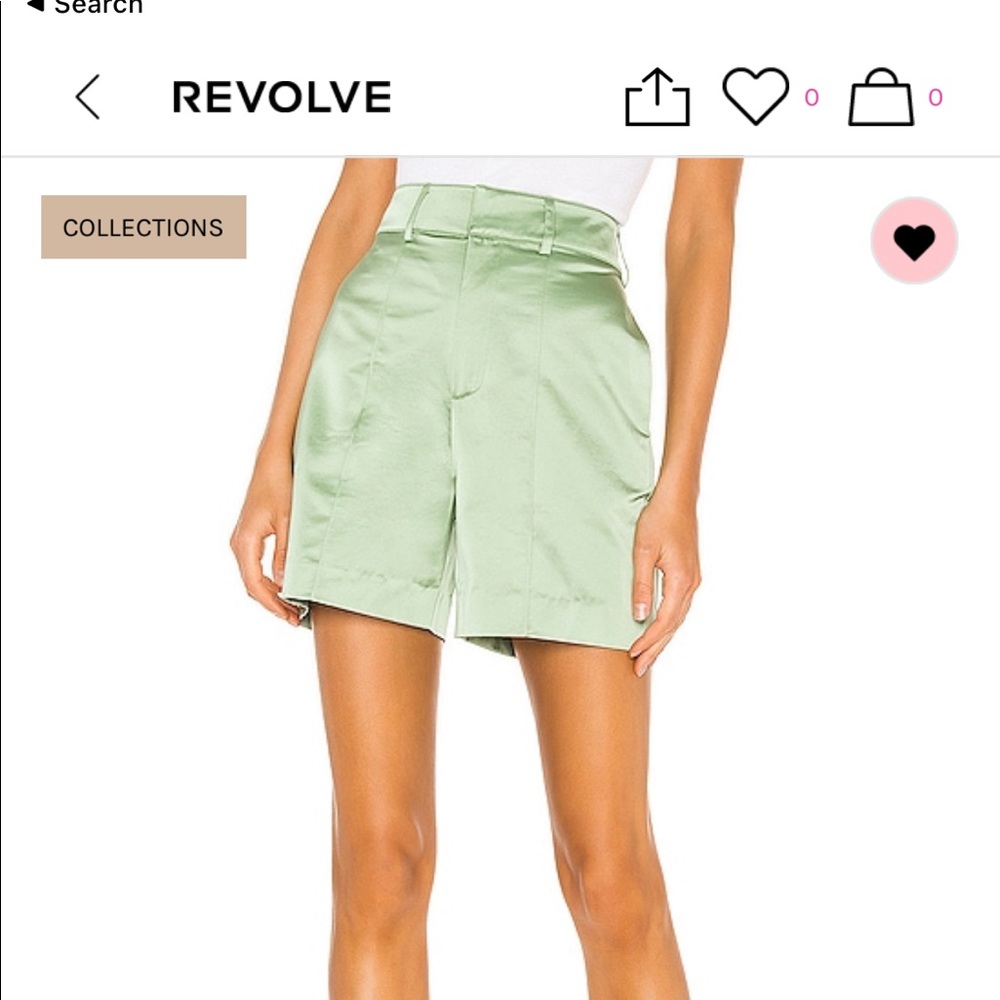 Sage Green Satin Shorts
